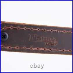 1 1/4 Wide Buffalo Hide Leather Rifle Sling Crazy Horse/Brown Amish Handmade