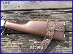 1 1/4 Wide NO DRILL Henry Rifle Sling Brown American Buffalo Bison Leather