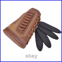 1 Combo of Leather Gun Buttstock Ammo Holder with Rifle Sling Fit for. 357.35.38