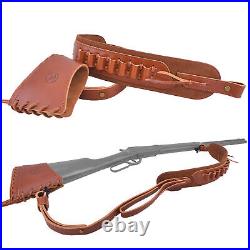 1 Combo of Leather Rifle Recoil Pad Buttstock Holder with Ammo Sling. 308.45/70