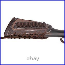 1 Combo of Rifle Leather Buttstsock with Sling Shell Slots +Swivels for. 357