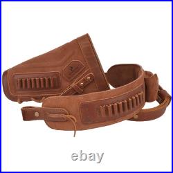 1 Set Leather Buttstock No Drill Shell Holder with Gun Sling Left Handed. 22MAG