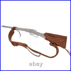1 Set Leather Buttstock No Drill Shell Holder with Gun Sling Left Handed. 22MAG