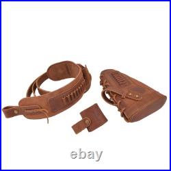 1 Set Leather Buttstock No Drill Shell Holder with Gun Sling Left Handed. 22MAG