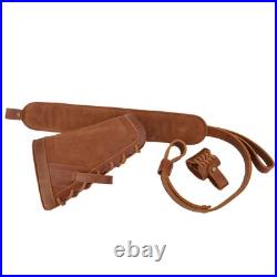 1 Set Leather Buttstock No Drill Shell Holder with Gun Sling Left Handed. 22MAG