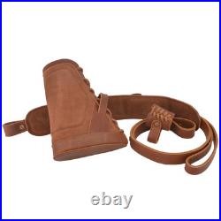 1 Set Leather Buttstock No Drill Shell Holder with Gun Sling Left Handed. 22MAG