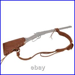 1 Set Leather Buttstock No Drill Shell Holder with Gun Sling Left Handed. 22MAG