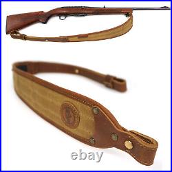 1 Set Leather Canvas Gun Recoil Pad Buttstock With Matched Rifle Sling Straps