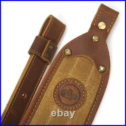 1 Set Leather Canvas Rifle Sling + Matched Gun Ammo Buttstock Shell Holder