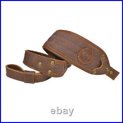 1 Set Leather Rifle Buttstock For. 308.30-06 With Matched Canvas Gun Sling