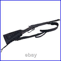 1 Set Leather Rifle Buttstock+Sling Strap for. 357.308.30-30.22LR 12GA. 44MAG