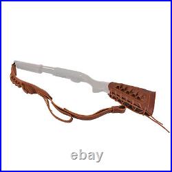 1 Set Leather Rifle Buttstock with Gun Sling + Swives for 20GA Left Handed