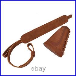 1 Set Leather Rifle Buttstock with Gun Sling + Swives for 20GA Left Handed