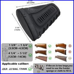 1 Set Leather Rifle Buttstock with Matching Gun Sling for. 22 LR. 17HMR. 22MAG