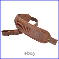 1 Set Leather Rifle Sling Strap With Rifle Buttstock Pad For. 22LR. 17HMR Right