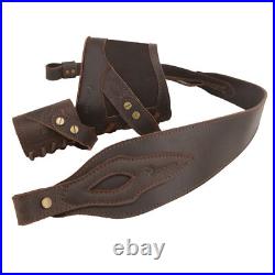 1 Set No Drill Gun Recoil Pad Stock with Gun Barrel Mount, Leather Rifle Sling