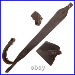1 Set No Drill Gun Recoil Pad Stock with Gun Barrel Mount, Leather Rifle Sling