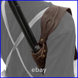 1 Set No Drill Gun Recoil Pad Stock with Gun Barrel Mount, Leather Rifle Sling