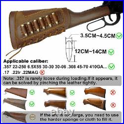 1 Set Rifle Buttstock + Matched Gun Cartridges Sling Strap + Swivels -Leather