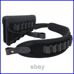 1 Suit Leather Gun Buttstock Cover with Gun Sling for. 308.30/06.22LR 12GA. 357