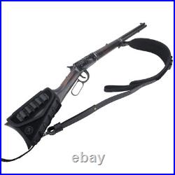 1 Suit Leather Gun Buttstock Cover with Gun Sling for. 308.30/06.22LR 12GA. 357
