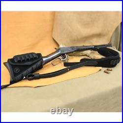 1 Suit Leather Gun Buttstock Cover with Gun Sling for. 308.30/06.22LR 12GA. 357