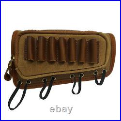 1 sets Rifle Shell Holder with Gun Sling, Buttstock & Rifle Sling Leather Canvas