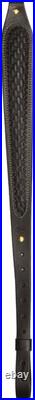 100% Full Grain American Cow Hide Leather Rifle Sling for Black Basket Weave