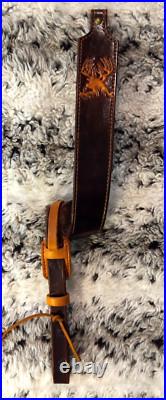 100% Full grain leather handcrafted gun sling