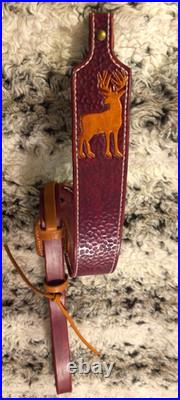100% Full grain leather handcrafted gun sling