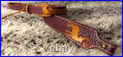 100% Full grain leather handcrafted gun sling