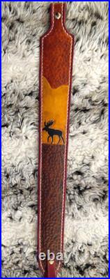 100% Full grain leather handcrafted gun sling