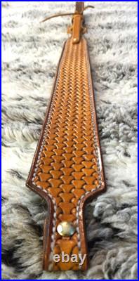 100% Full grain leather handcrafted gun sling