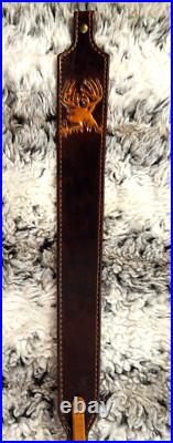 100% Full grain leather handcrafted gun sling