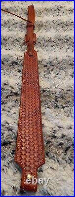 100% Full grain leather handcrafted gun sling