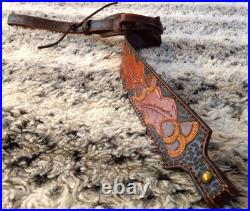100% Full grain leather handcrafted gun sling