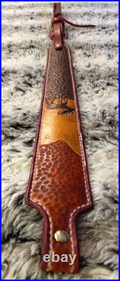 100% Full grain leather handcrafted gun sling