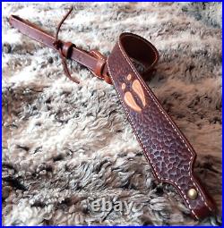 100% Full grain leather handcrafted gun sling
