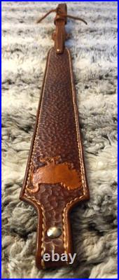 100%Full grain leather handcrafted shotgun sling