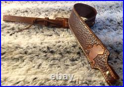 100%Full grain leather handcrafted shotgun sling
