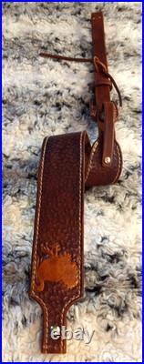 100%Full grain leather handcrafted shotgun sling