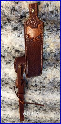 100%Full grain leather handcrafted shotgun sling