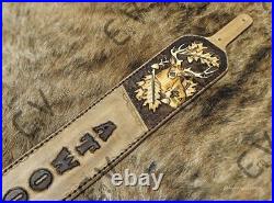 100%Genuine Leather Rifle or Shotgun sling with Embossed Deer and Name