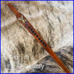 100%Genuine Leather Rifle or Shotgun sling with Embossed Deer and Name