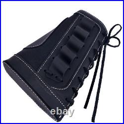 12GA Leather Canvas Shotgun Buttstock Cover with Gun Shell Holder Sling Combo