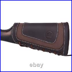 12GA Leather Hunting Shotgun Recoil Buttstock WIth Gun Sling Ammo Holder Slots