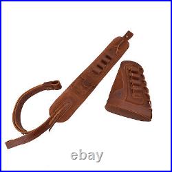 16 Guage Suit Leather Shotgun Buttstock with Shoulder Sling Strap Right Handed