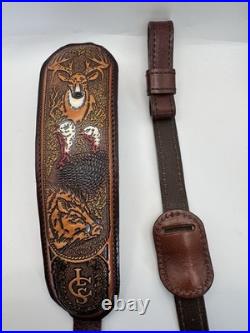 1992 L. C. Smith 1075 Capital Leather Series Rifle Sling Padded Boar Turkey Buck