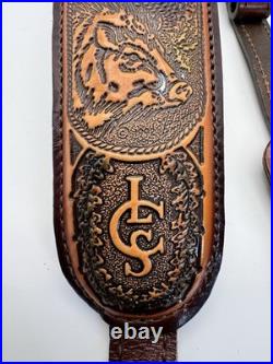 1992 L. C. Smith 1075 Capital Leather Series Rifle Sling Padded Boar Turkey Buck