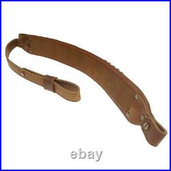 1Set Leather Rifle Gun Buttstock Cartridge Ammo loops Sling Hand Stiched Brown